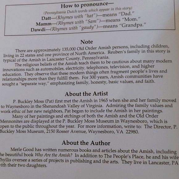 Book- Reuben and the Fire(P. Buckley Moss Drawings) - Picture 4 of 6